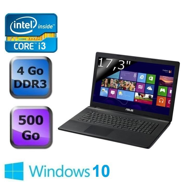 ASUS X75A Intel Core i3-3110M @ 2,40 GHz 4 go ram ddr3, 500 GB hdd, 17 pouce hd-led