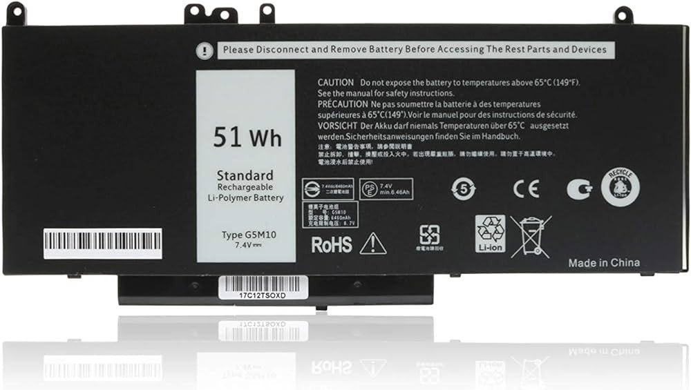 DELL G5M10 BATTERIE ORDINATEUR PORTABLE POUR LAPTOPS DELL Latitude 3160 / 3350 / E5450 / E5550 / E5250 / 0WYJC2 / 8V5GX / R9XM9 / WYJC2 / 1KY05
