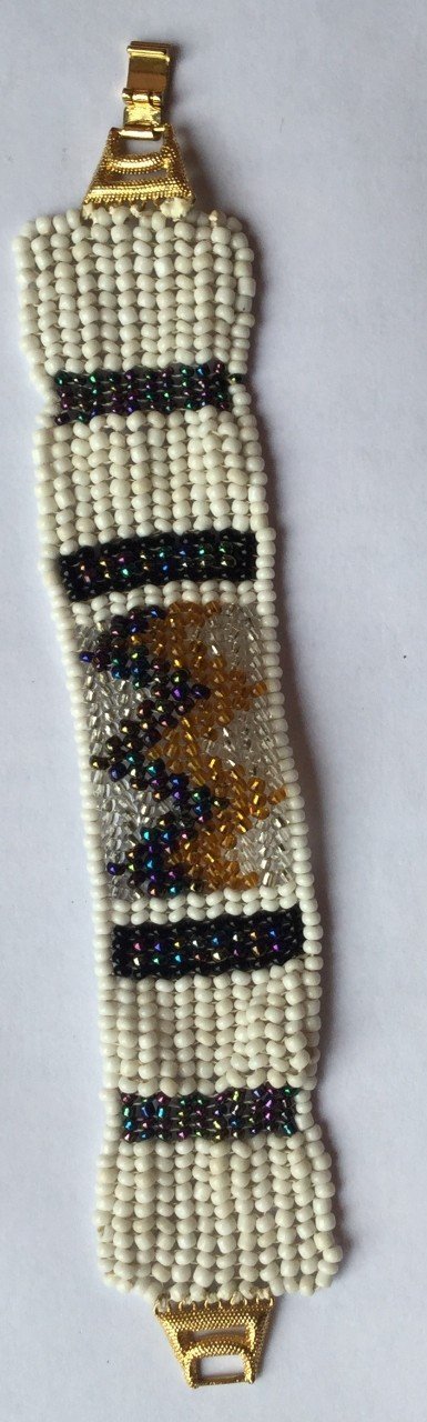 Bracelet tissé  blanc multicolore