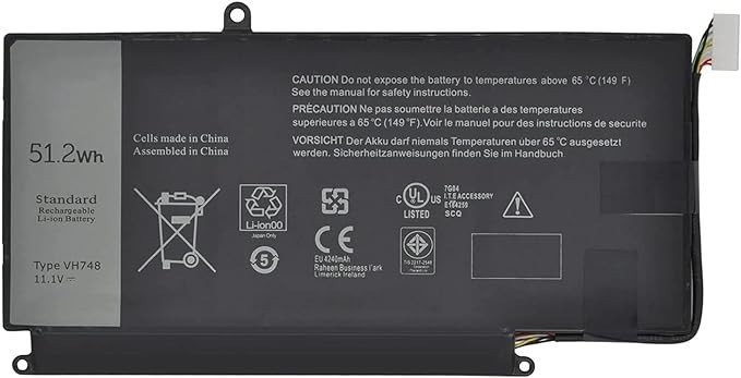 BATTERIE ORDINATEUR PORTABLE - VH748 POUR LAPTOPS DELL V5560; DELL Inspiron 14 5439 Series; Ins14zD-3526; Ins14zD-3528;  Dell Vostro 5460 5470 5560 Series / 0VH748; 6PHG8; P41G; P41G001; P41G002; TWRRK