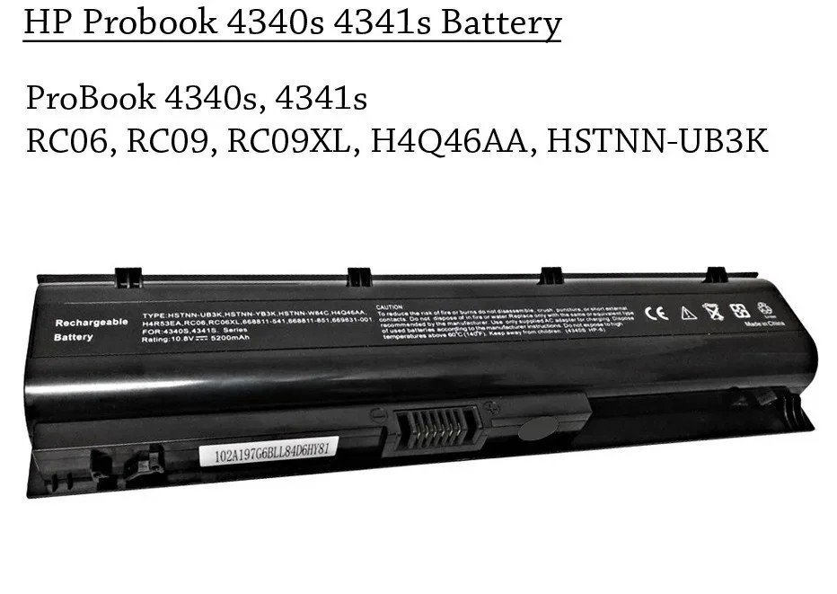 Batterie HP RC06XL RC09XL, HSTNN-W84C, RC06, 4340s