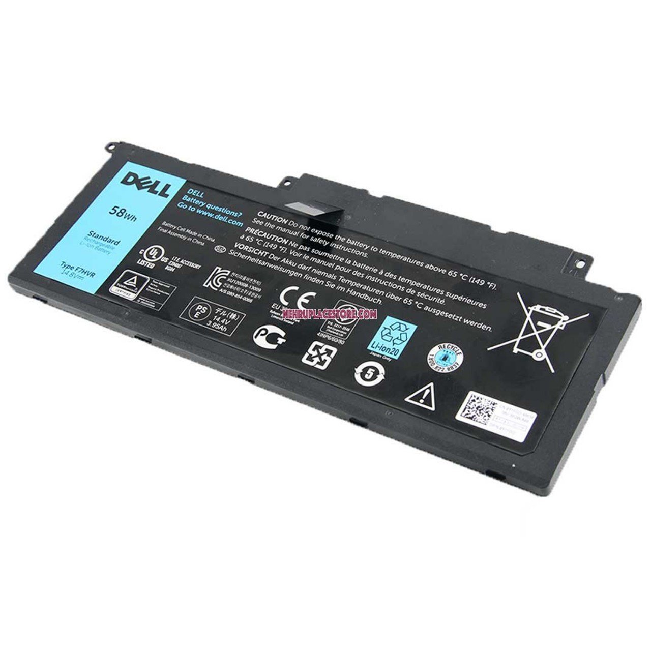 BATTERIE ORDINATEUR PORTABLE - F7HVR LAPTOPS DELL Inspiron 17HR-1728T, Inspiron 14 7000 Series, 14 7000 Series-7437, 14 Series, 14-7437 Series, 15 7000 Series, 15 7000 Series-7537 / 062VNH / Y1FGD / G4YJM 