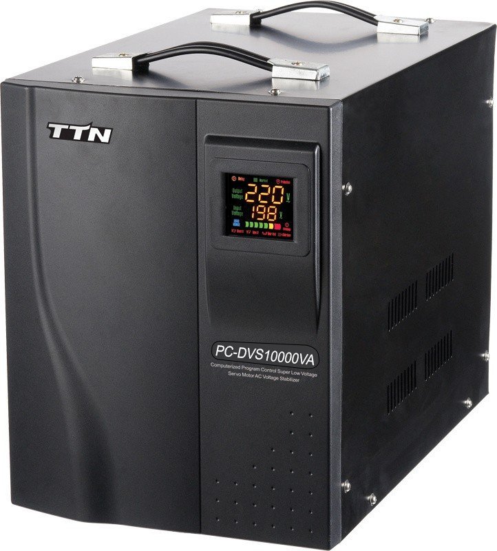 Stabilisateur tension 10 000VA régulateur de tension monophasé stabilisateur TNT 10KVA - couleur noir/blanc - 1 ans de garantie