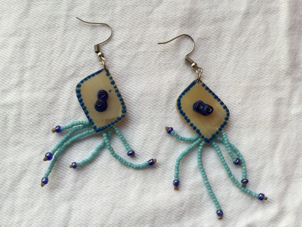 Image du produit Boucles d'oreilles cornes de bœuf bleu