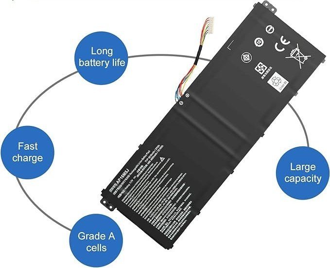 BATTERIE ORDINATEUR PORTABLE - AP16M5J POUR LAPTOPS ACER Aspire ES1-523 Series, Aspire A114-31-C4TY, Aspire A114-31-C5GM, Aspire A315-21-95KF-US, Aspire A315-51-582F AC16M5J / KT.00205.004