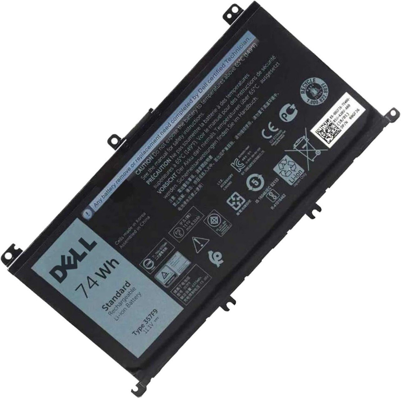 BATTERIE ORDINATEUR PORTABLE - 357F9  POUR LAPTOPS DELL INS15PD-1548B / INS15PD-1548R / INS15PD-1748B / INS15PD-1748R / INS15PD-2548R /  0GFJ6 / 71JF4