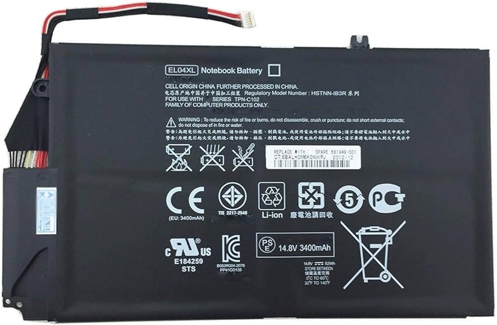 BATTERIE ORDINATEUR PORTABLE - EL04 POUR LAPTOPS HP ENVY 4 Series;  ENVY Touchsmart 4 Series;  Envy 4-1000sg;  Envy 4-1000sn; EL04XL; HSTNN-IB3R; HSTNN-UB3R; TPN-C102