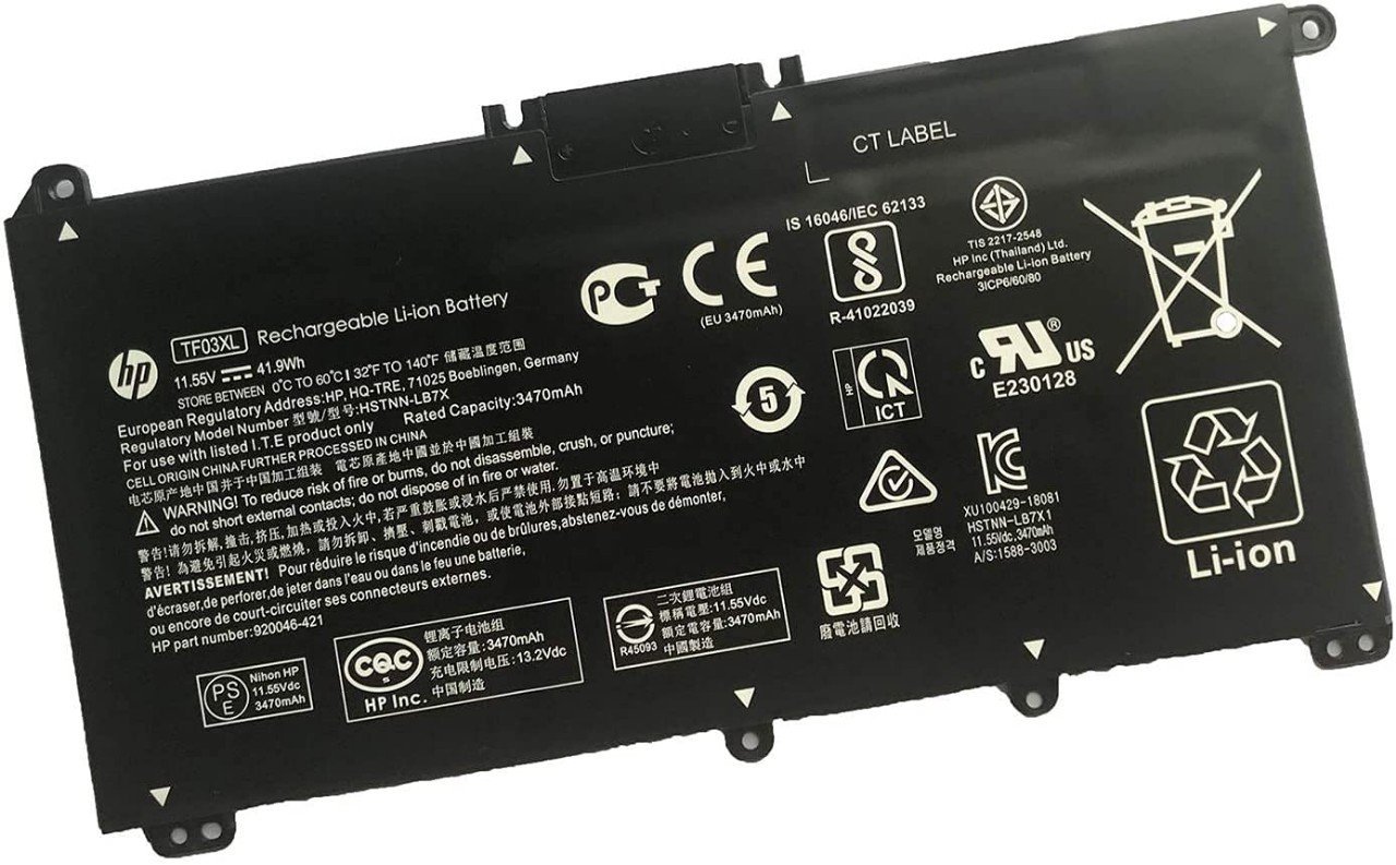 HP TF03XL BATTERIE ORDINATEUR PORTABLE POUR LAPTOPS HP Pavilion 14-BF; 14-BK; 14-BP; 15-CC; 15-DW0050od; 17-AR; 15-CC023CL; 15-CC050WM; 15-CC563ST; 15-dw0xxx; 17-AR050WM; HP Pavilion x360 convertible 14m-cd0003dx; TF03XL; TF03041XL; 920046-121; 920046-421 