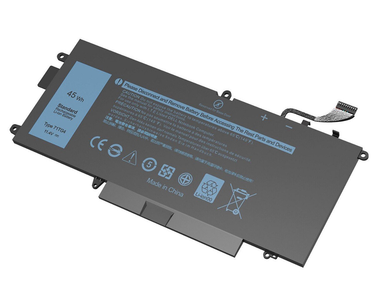 BATTERIE ORDINATEUR PORTABLE - 71TG4 POUR LAPTOPS DELL Latitude 12 5289, Latitude 7390 2-in-1, Latitude E5289, Latitude L3180 /  K5XWW / X49C1 / 0X49C1