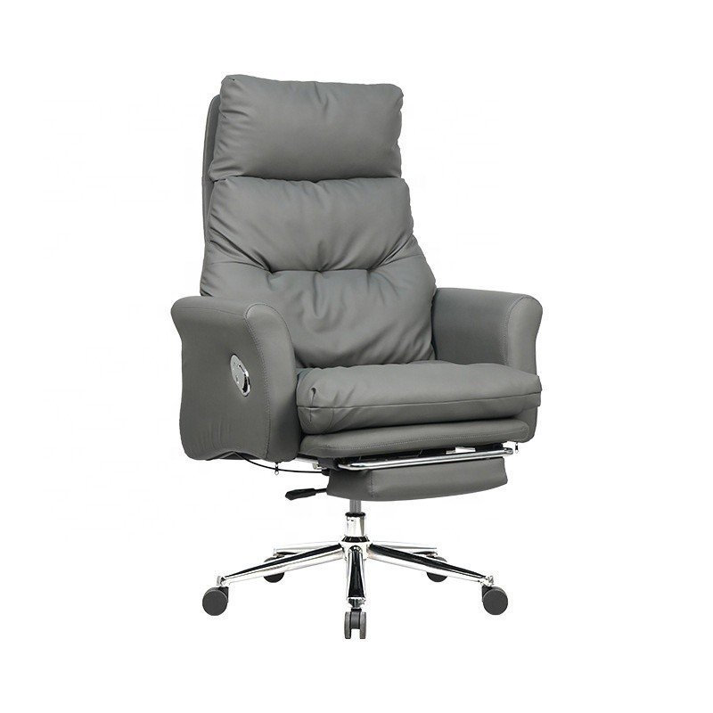 Fauteuil de direction en cuir avec repose-pieds